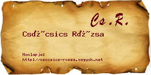 Csócsics Rózsa névjegykártya